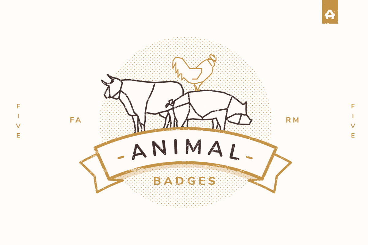 Outline Animal Badges, a Branding & Logo Template by blauananas (Photo 1 of 8)