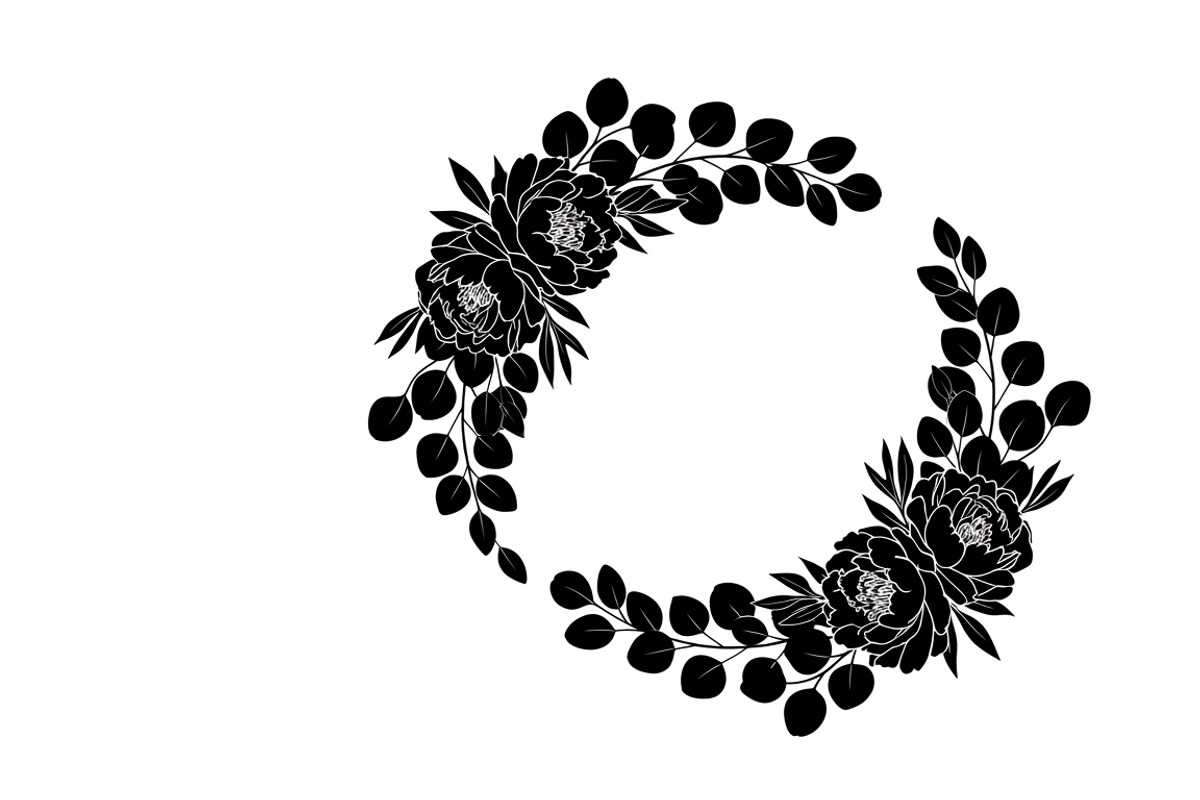 Elegant floral wreath silhouette, an Illustration by Amazin_art (Photo 39 of 41)
