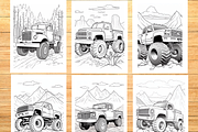 Truck Coloring Book for Kids 8-12, a Transportation Illustration by LA Design (Thumbnail 3 of 9)