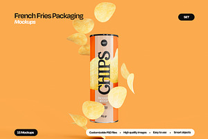 Chips Tube Packaging Mockup Set, a Packaging Mockup by Mego-studio
