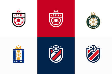 Set of Football Badge with shield, a Branding & Logo Template by Lucky Creative