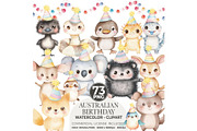 Cute Australian Birthday Watercolor, an Illustration by CharmClipart (Thumbnail 1 of 8)