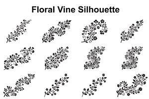 Elegant Floral Vine Silhouette