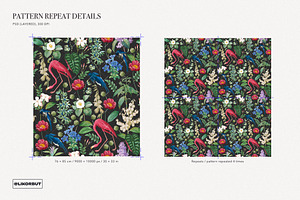 Birds Botanical Pattern And Graphics