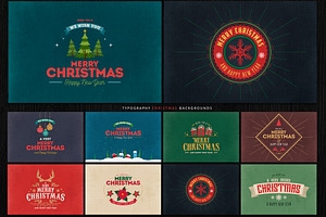 Typography Christmas Cards/ Backgrou