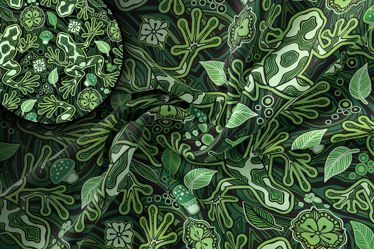 Magic Frogs Line Art Patterns, a Pattern Graphic by ilonitta (Photo 2 of 13)