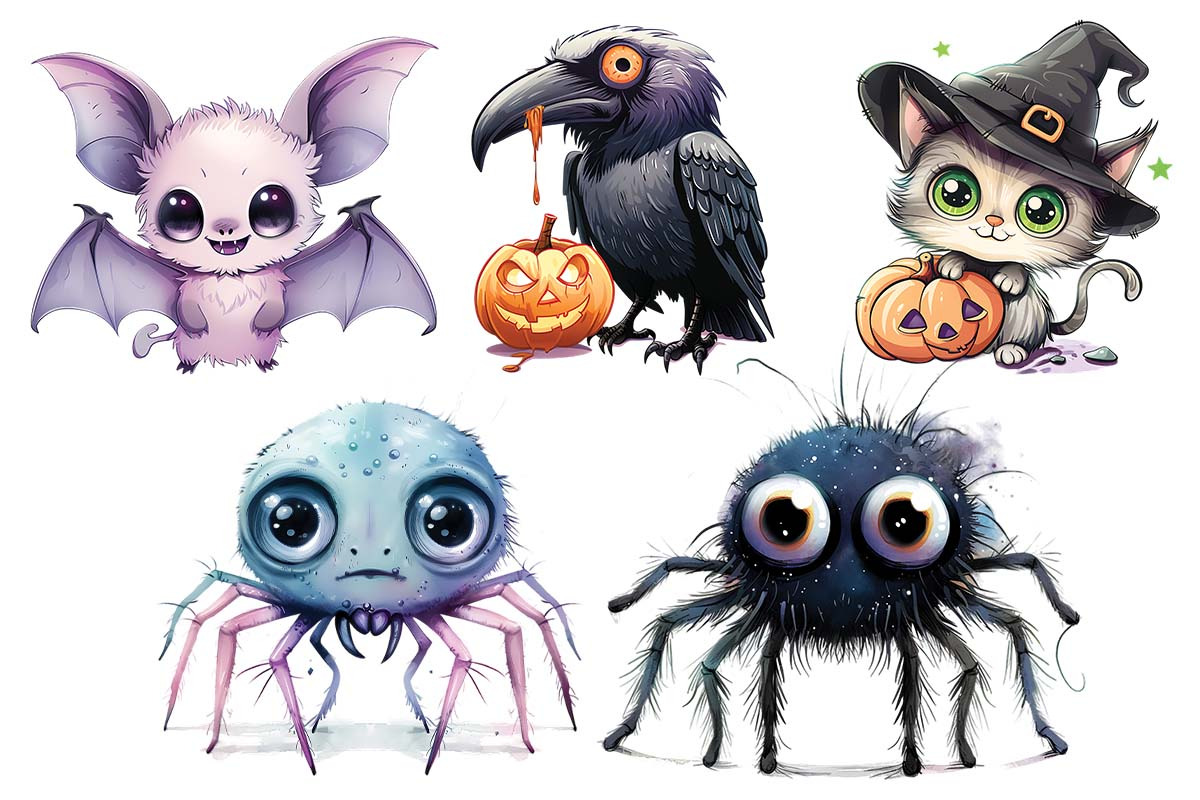 Cute Halloween Animals Sublimation, a Decorative Illustration by Moon Studio (Photo 3 of 4)
