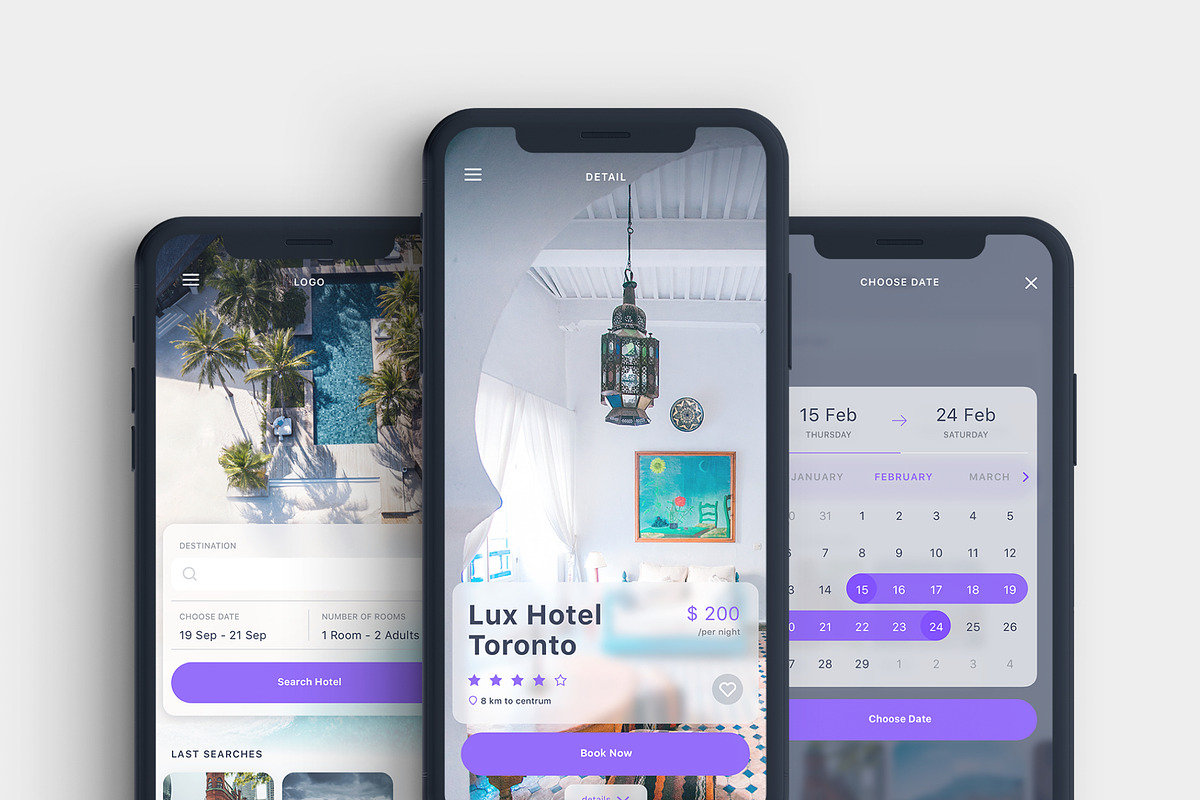 Rooms Hotel UI Kit, an UI Kit Template by uicube (Photo 2 of 3)