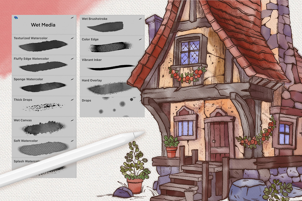 CUTE ILLUSTRATION PROCREATE BRUSHES, a Brush Add-On by AlexandraArt (Photo 3 of 12)