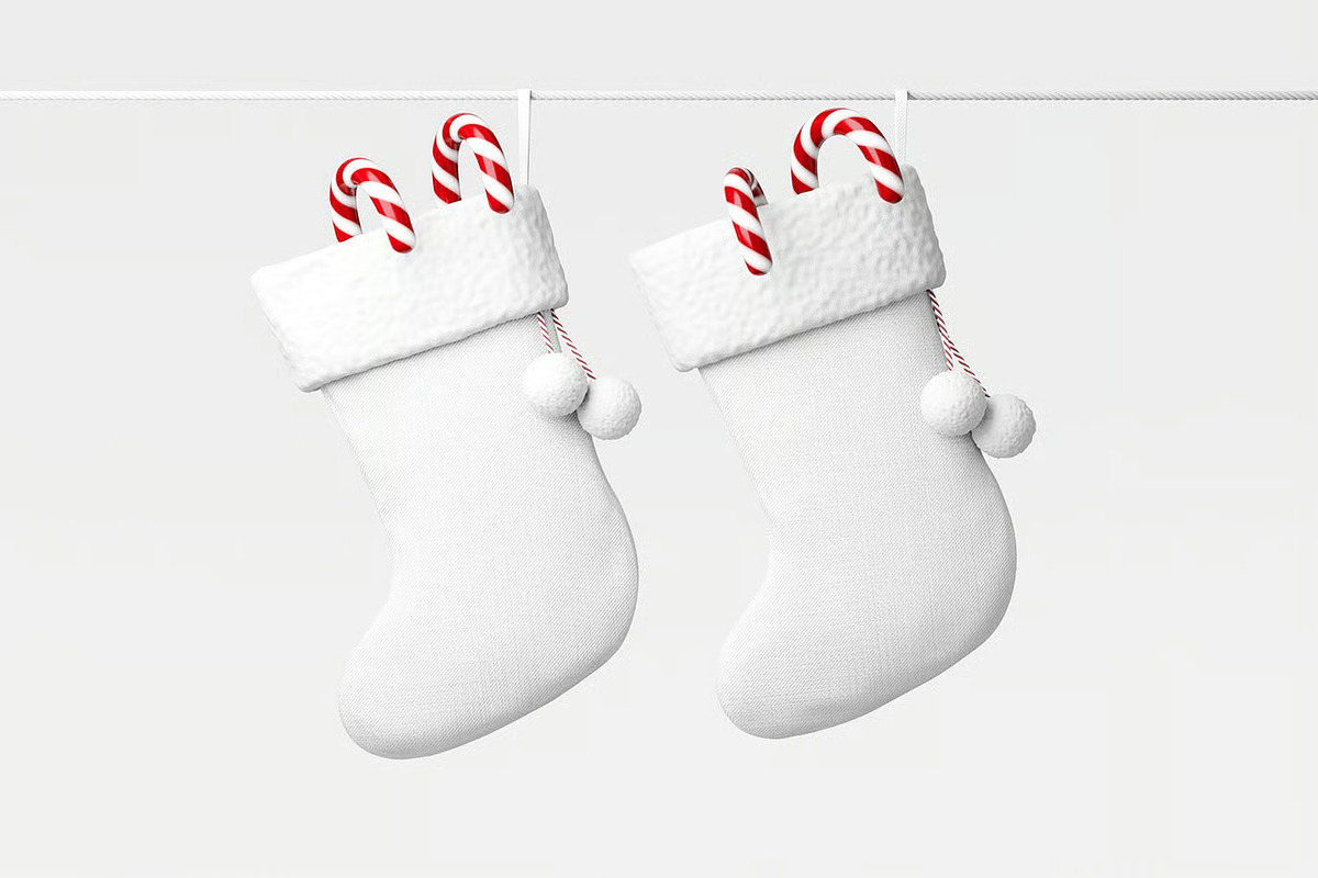 Christmas Stocking Mockup, a Product Mockup by zpackcreative (Photo 2 of 4)