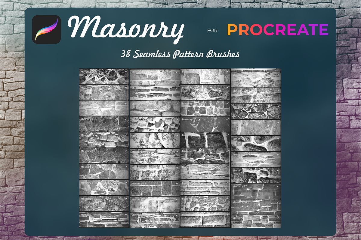 Masonry for Procreate X5, a Brush Add-On by Graphics Resources (Photo 3 of 12)