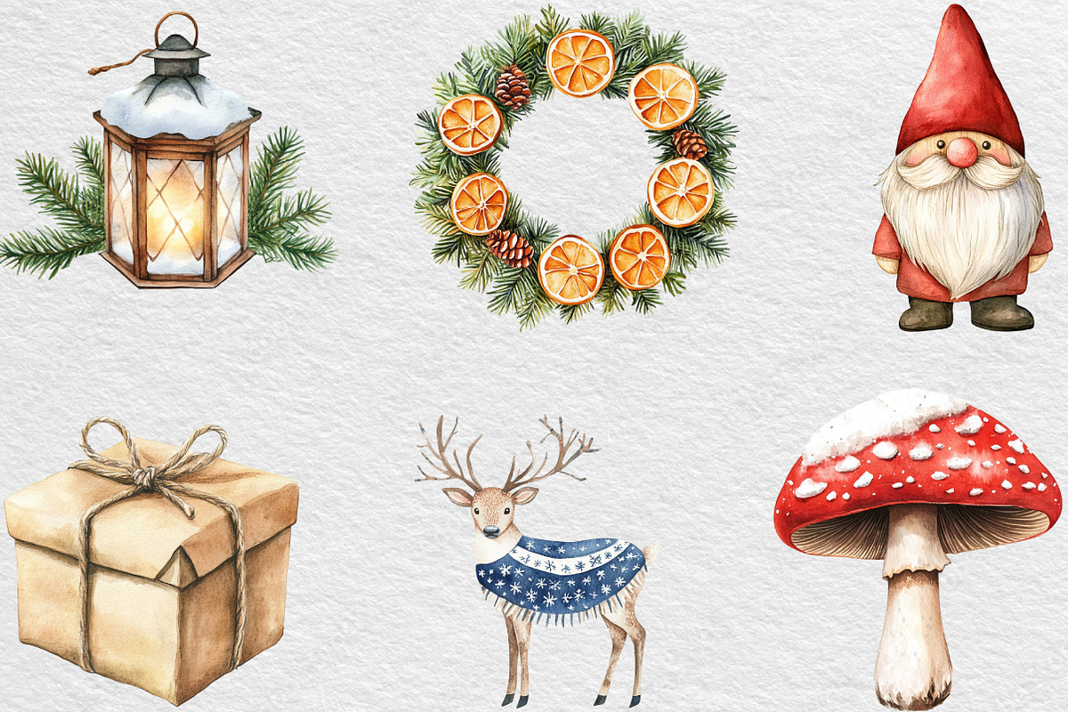 Scandia Christmas Clipart, an Illustration by Black Bird Studio (Photo 4 of 6)