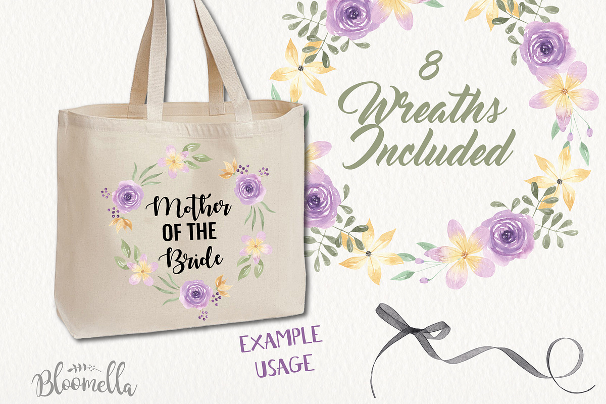 Lilac & Lemon Watercolor Flowers, an Illustration by Bloomella (Photo 3 of 6)