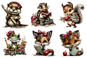 Back to School Animals Clipart, an Animal Illustration by DreamArtGraphic (Thumbnail 2 of 3)