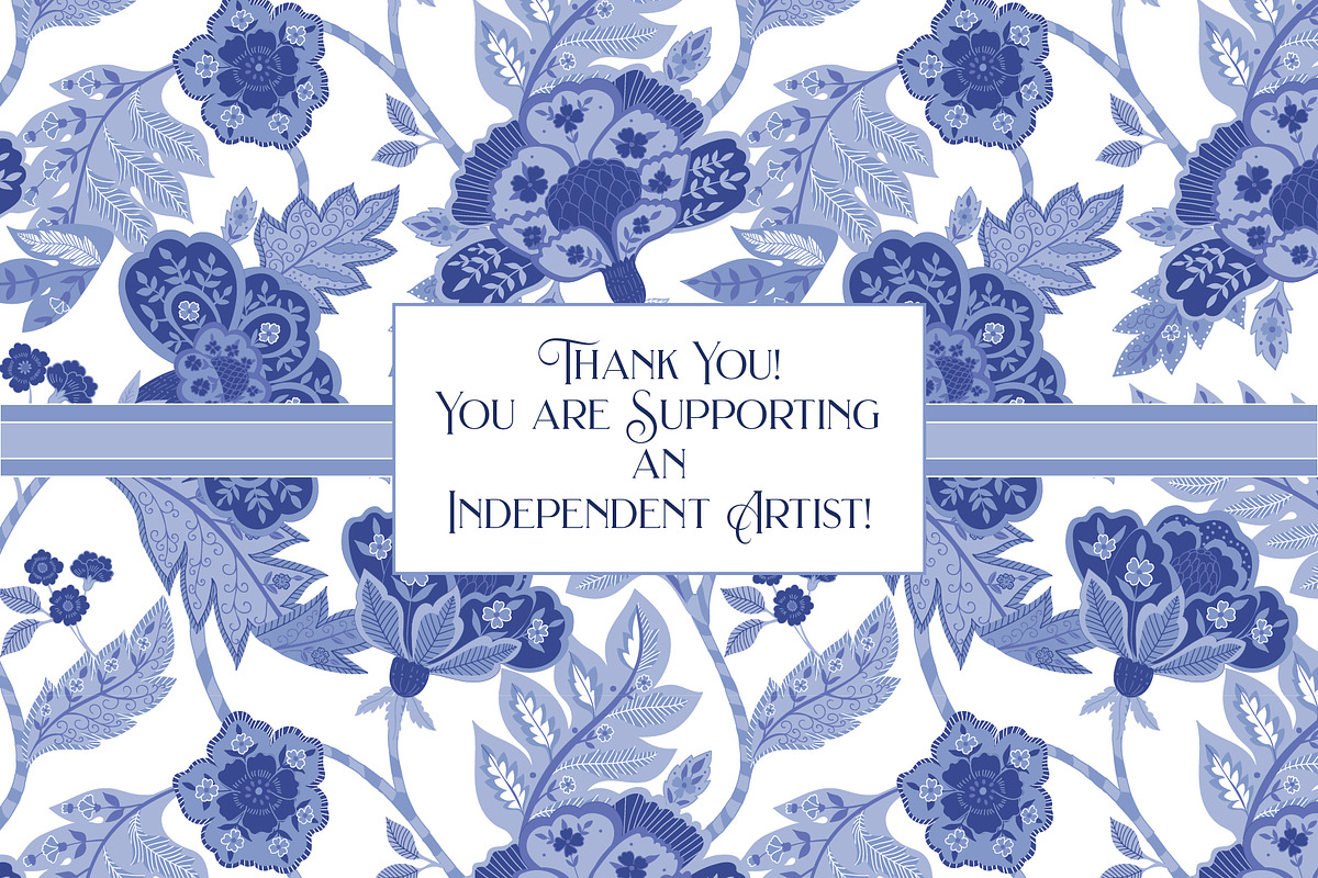 Boho Indian Blue White Patterns, a Pattern Graphic by RachelStudio (Photo 8 of 8)