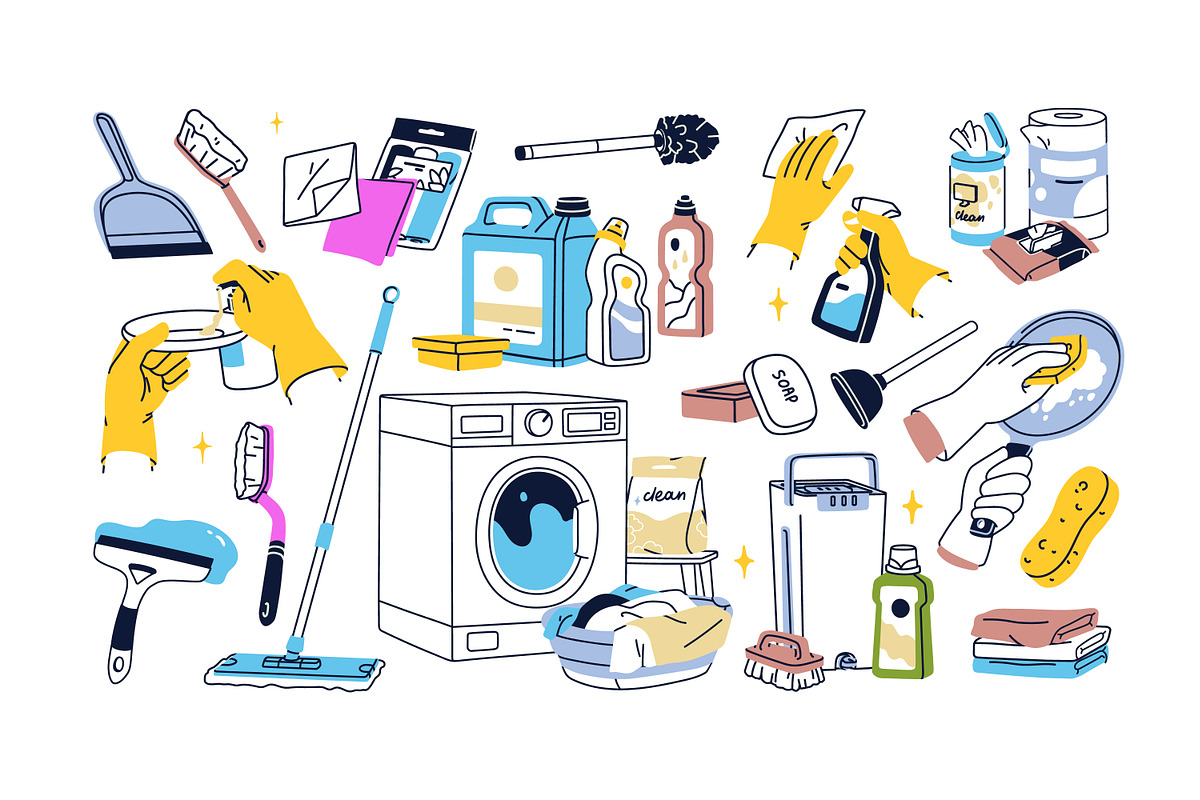 Clean products, household tools set, an Object Illustration by Good Studio (Photo 2 of 5)