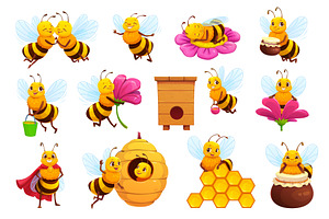 Cartoon honey bee characters, an Animal Illustration by Vector Tradition