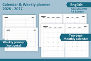 Calendar & Weekly planner 2026-2027, a Stationery Template by Padrinan (Thumbnail 3 of 4)