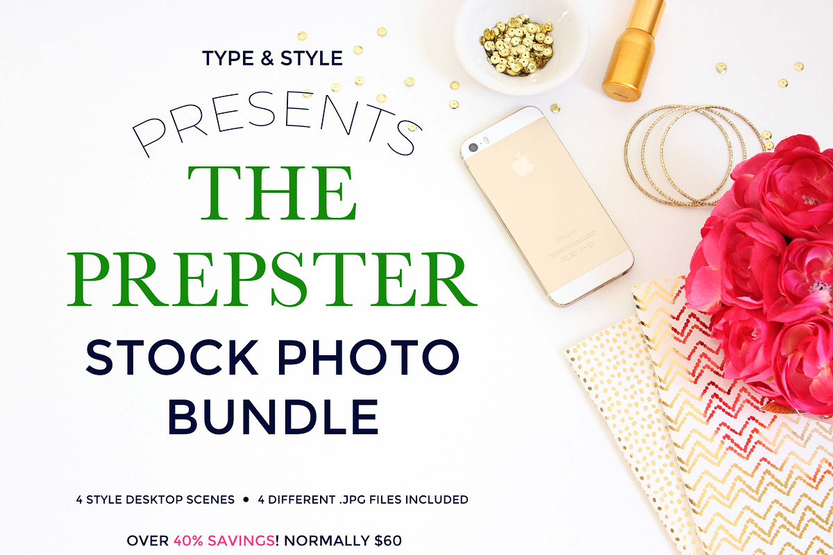Stock Photo Bundle - Prepster, a Product Mockup by Type & Style (Photo 1 of 2)