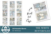 White Butterflies Junk Journal Paper, a Background Graphic by NiiiNArt (Thumbnail 6 of 8)