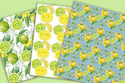 Lemons and limes Digital Paper Pack, a Pattern Graphic by AkvarelRiver (Thumbnail 2 of 5)