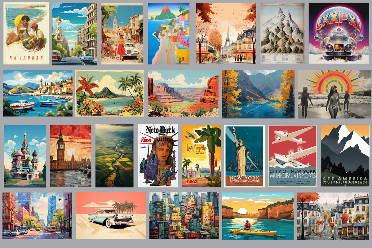 Travel Prints Bundle 600+ Vintage, a Wallpaper Photo by Chipshpow Graphics (Photo 7 of 13)