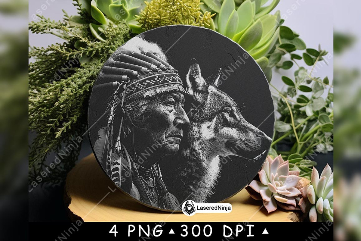 Native Indian Headdress Wolf Dog, a Background Graphic by LaseredNinja (Photo 7 of 7)