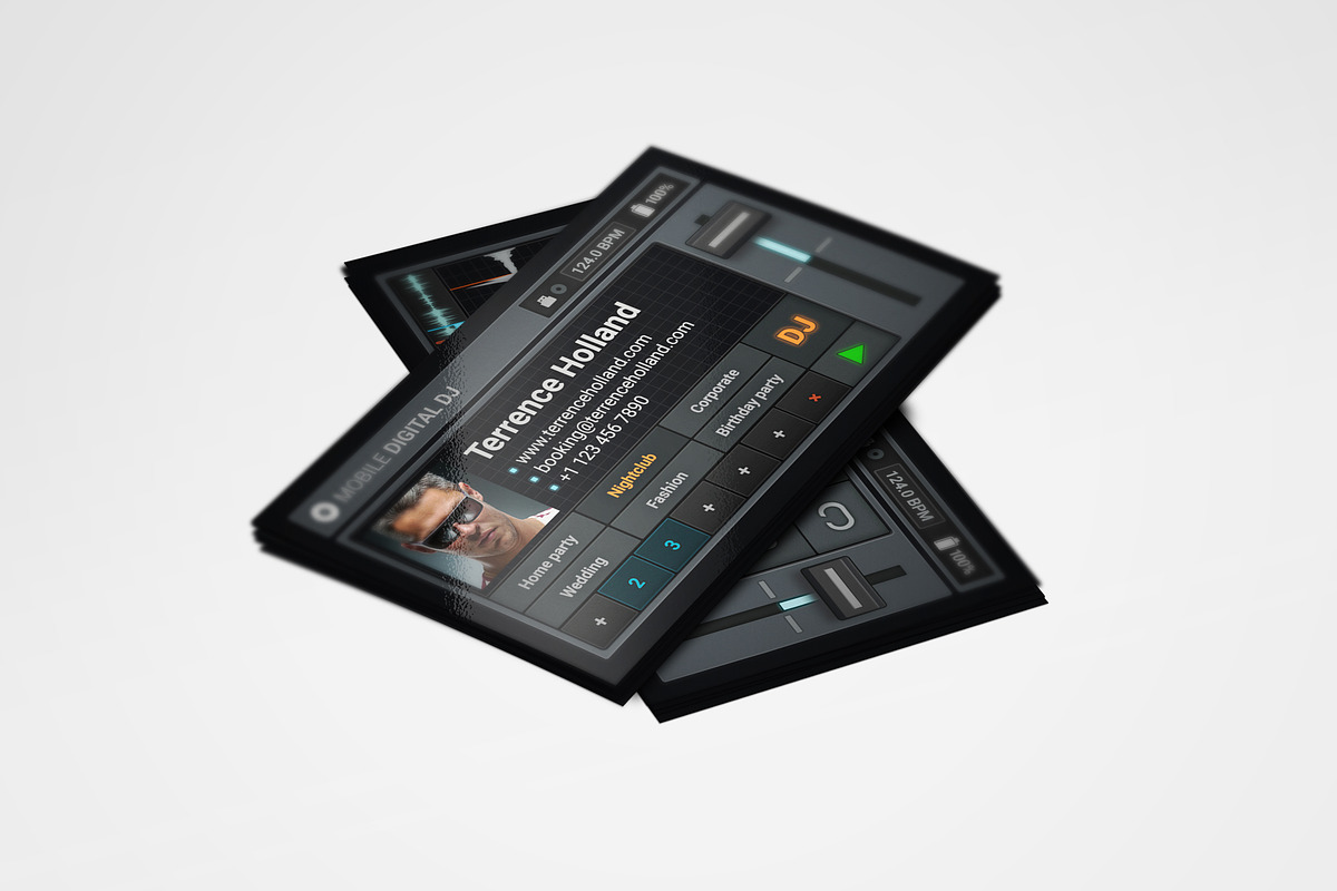 Digital DJ Business Card Template, a Business Card Template by vinyljunkie (Photo 3 of 4)