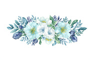 Cool Blue Watercolor Florals, an Illustration by Creativeshirt (Thumbnail 4 of 11)