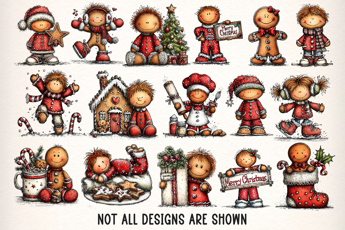 Whimsical Gingerbread Man Clipart, an Illustration by Dream Creation (Photo 4 of 7)
