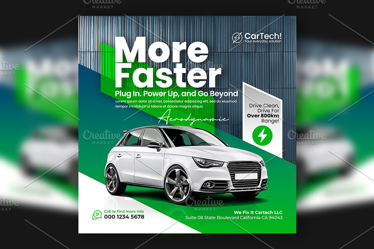 Electric Car Flyer, a Flyer Template by Artonix (Photo 1 of 3)