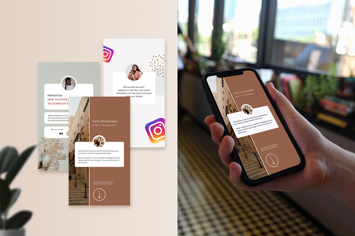 Influencer Instagram Canva templates, a Social Media Template by helgascandinavus (Photo 8 of 9)
