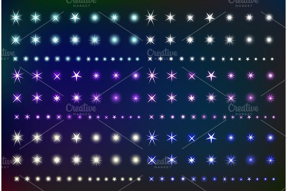 Set Glowing Light Effect Stars preview 6