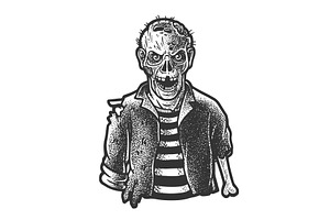 Zombie Sketch Vector Illustration