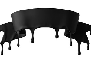 black banner, transparent background