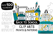 Back to School. Clip arts collection, an Education Illustration by Nastya Tkachova (Thumbnail 1 of 6)