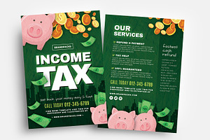 Income Tax Flyer Templates, a Flyer Template by BrandPacks
