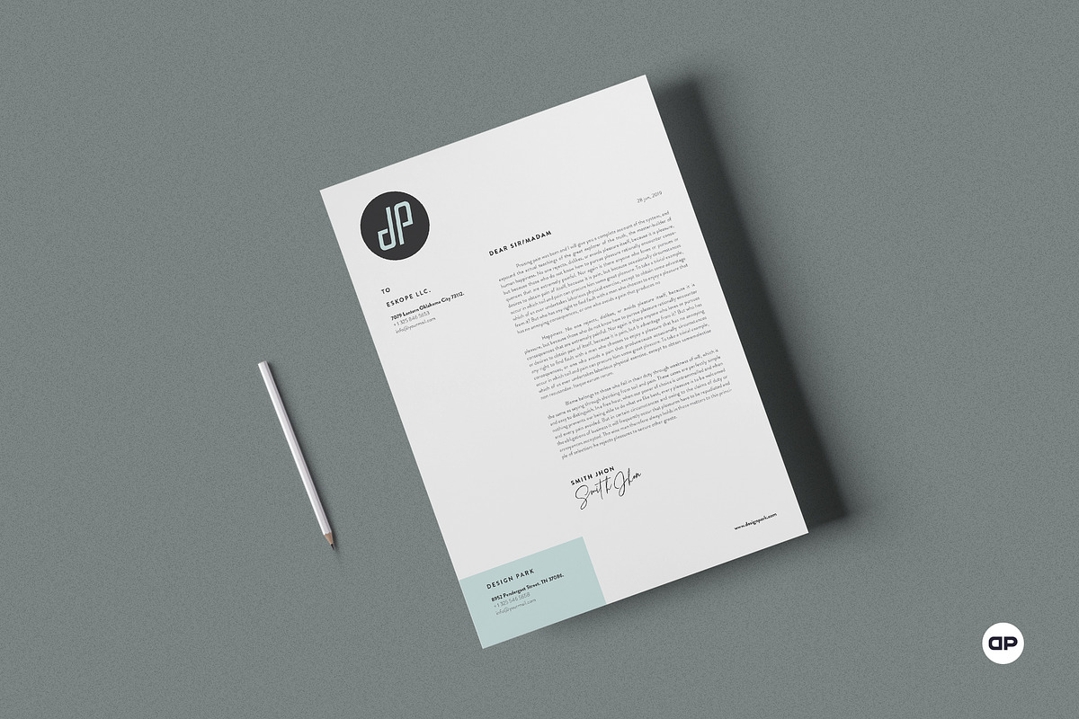 Minimalist Letterhead, a Stationery Template by AyshaCanvas (Photo 3 of 3)