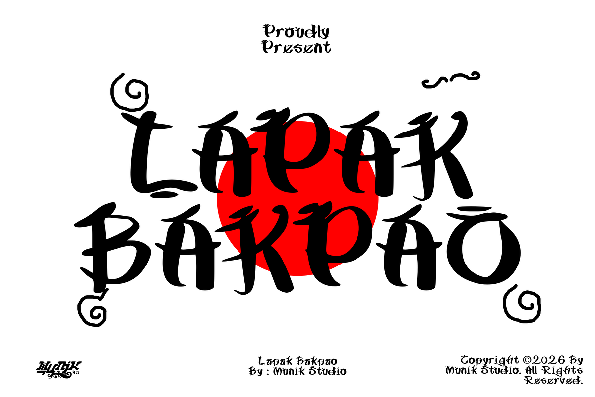 LAPAK BAKPAO, a Handwritten Font by MUNIK STUDIO 3D (Photo 1 of 8)