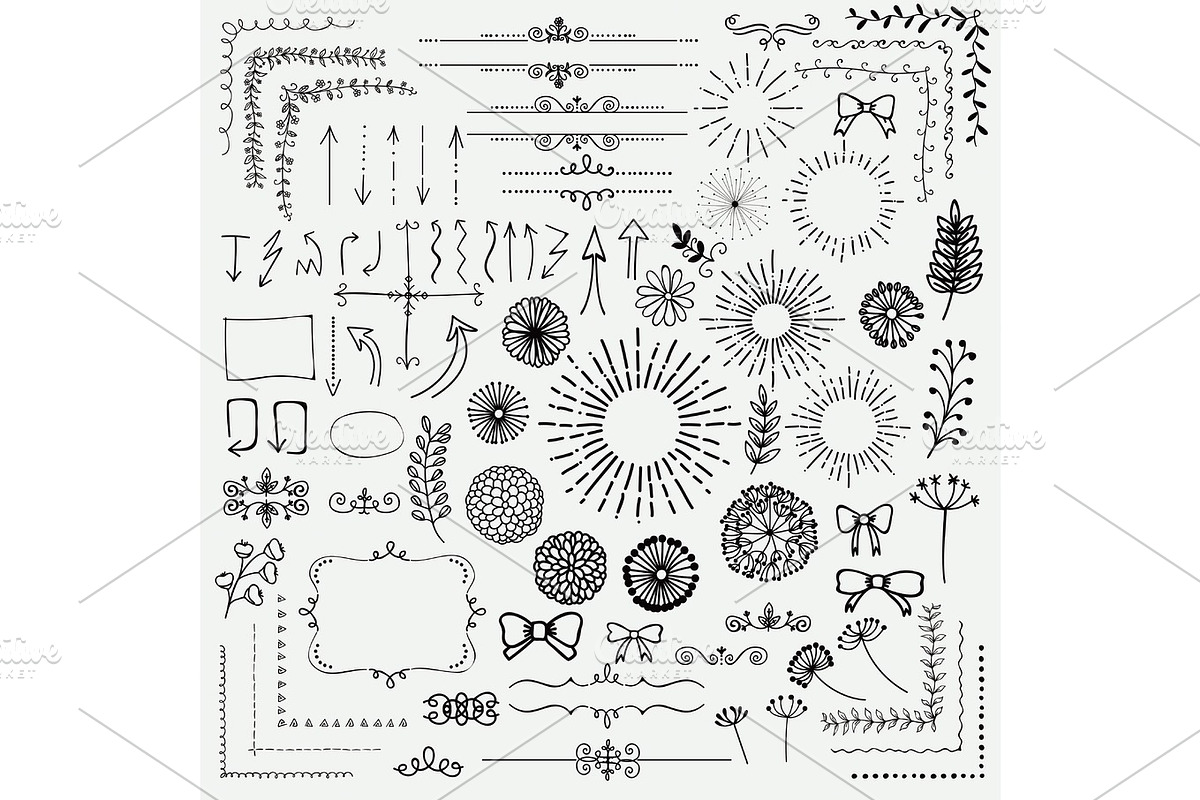 Floral Rustic Design Elements, an Object Graphic by Olya Creative