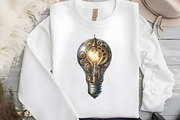 Watercolor Steampunk Lightbulb, an Illustration by DreamCafeArt (Thumbnail 5 of 7)