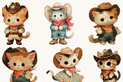 Vintage Cowboy & Cowgirl Cats, an Animal Illustration by BusyDaydesign (Thumbnail 5 of 9)