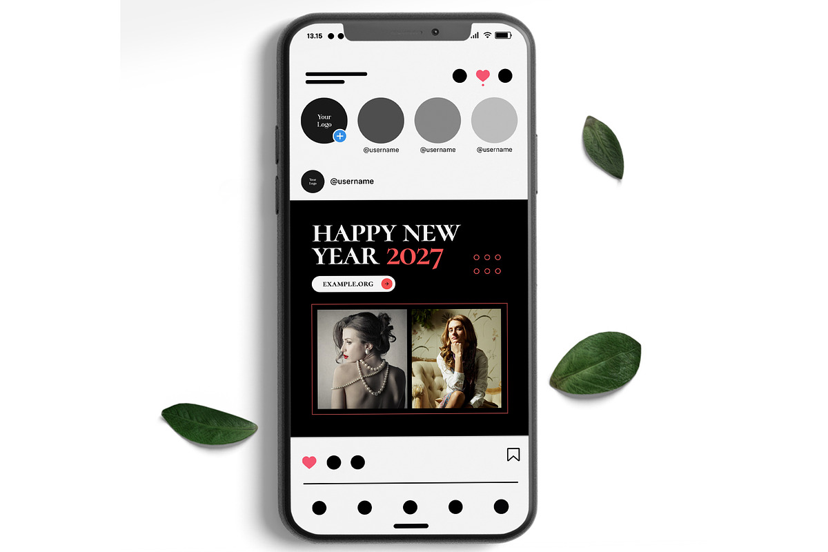 Black NewYear 2027 Social Media Post, a Social Media Template by ContestDesign (Photo 2 of 4)