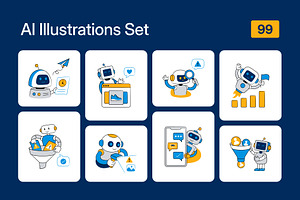 99 AI Flat Illustrations, a Technology Illustration by Vectors Market