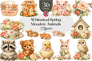 Spring Meadow Animals Clipart, an Animal Illustration by C-Kav (Thumbnail 1 of 14)