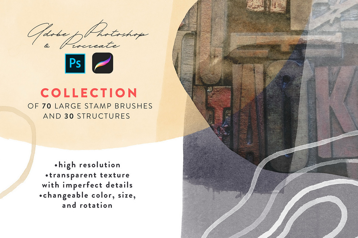 Tectonic Photoshop Procreate Brushes, a Brush Add-On by Struvictory.art (Photo 2 of 8)
