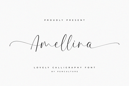 Amellina - A lovely Calligraphy Font, a Script Font by Pen Culture