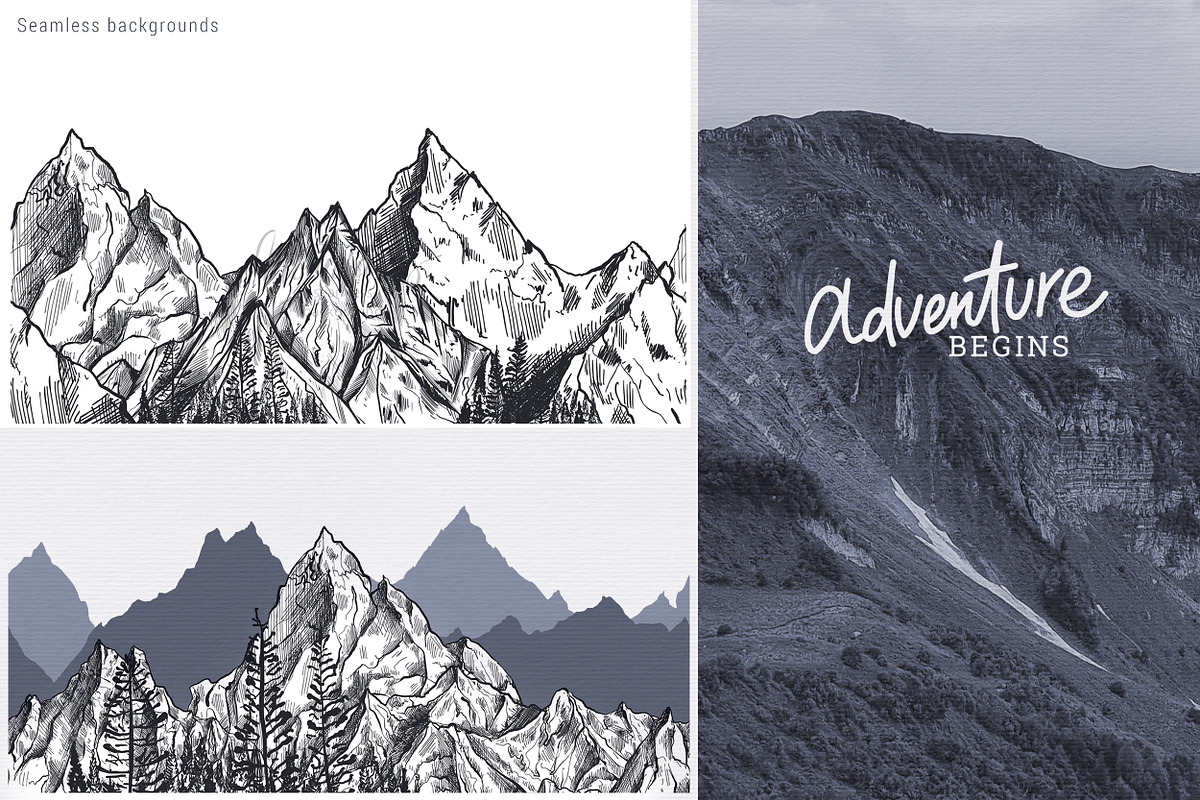 Mountains Vector Set, an Illustration by Molly art (Photo 9 of 13)