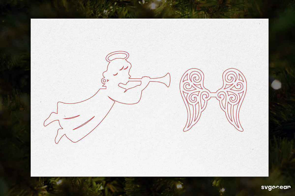 3D Christmas Angels Ornament Bundle, a Decorative Illustration by svgocean (Photo 8 of 20)
