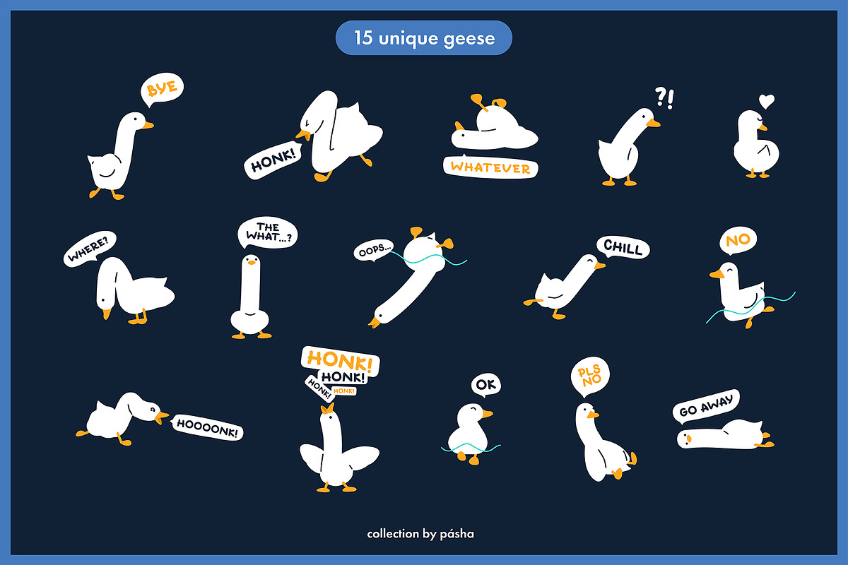 Funny cute Goose, an Animal Illustration by Pásha (Photo 2 of 5)